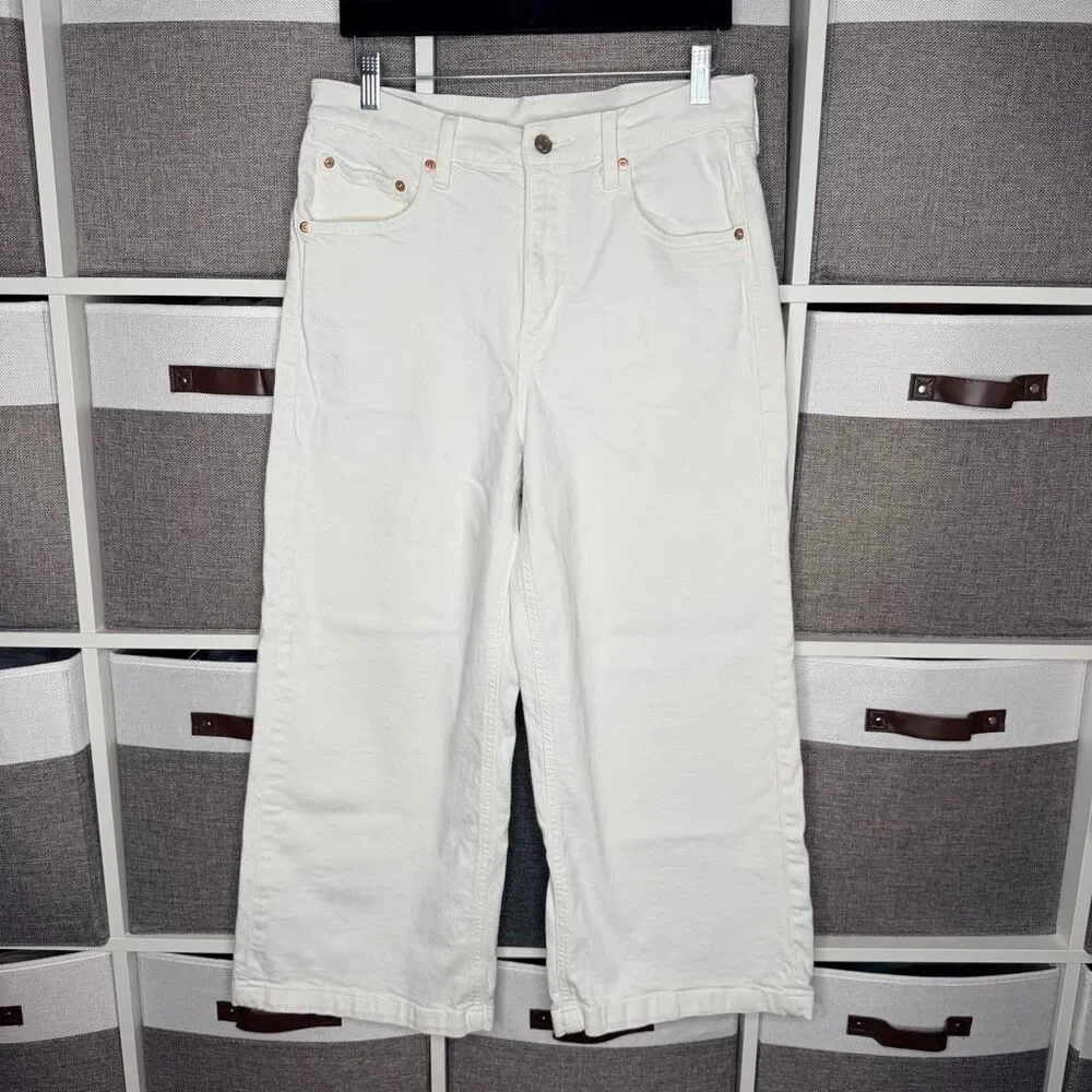 GAP High Rise Stride Ankle Jeans White Size 30/10P